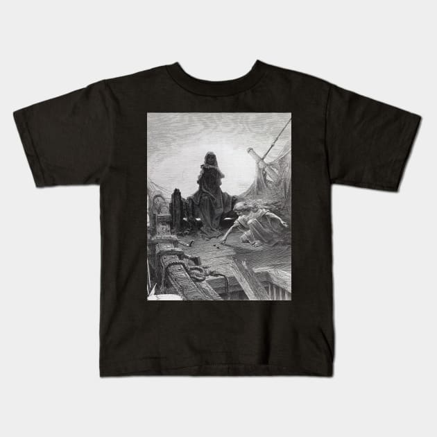 Death Rolls the Dice - Gustave Dore Kids T-Shirt by forgottenbeauty